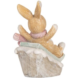 Decoración de conejo Clayre & Eef 6PR5885 8x6x9 cm Marrón Blanco