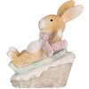 Decoración de conejo Clayre & Eef 6PR5885 8x6x9 cm Marrón Blanco
