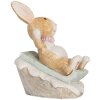 Decoración de conejo Clayre & Eef 6PR5885 8x6x9 cm Marrón Blanco