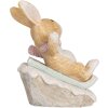 Decoración de conejo Clayre & Eef 6PR5885 8x6x9 cm Marrón Blanco