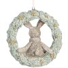 Clayre & Eef 6PR5889 Decoración Colgante Conejo 8x3x8 cm Gris Verde