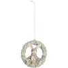 Clayre & Eef 6PR5889 Decoración Colgante Conejo 8x3x8 cm Gris Verde