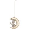 Clayre & Eef 6PR5890 Decoración Colgante Conejo Set 2 Gris y Dorado