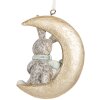 Clayre & Eef 6PR5890 Decoración Colgante Conejo Set 2 Gris y Dorado