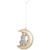 Clayre & Eef 6PR5890 Decoración Colgante Conejo Set 2 Gris y Dorado