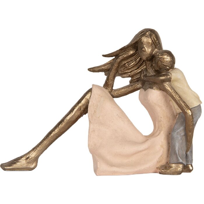 Decoración Madre con Hijo Clayre & Eef 6PR5900 23x9x16 cm Rosa dorada
