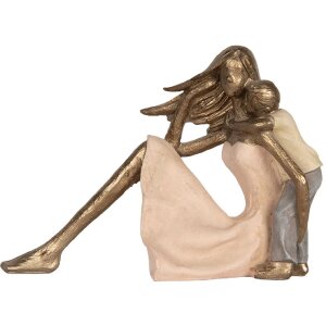 Decoración Madre con Hijo Clayre & Eef 6PR5900 23x9x16 cm Rosa dorada