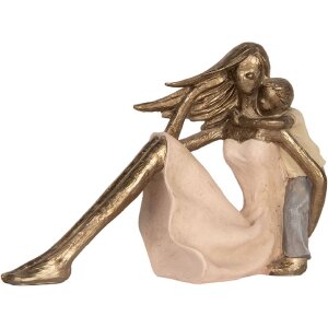 Decoración Madre con Hijo Clayre & Eef 6PR5900 23x9x16 cm Rosa dorada
