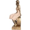 Decoración Pareja Sentada Clayre & Eef 6PR5901 14x12x28 cm Dorado Rosado