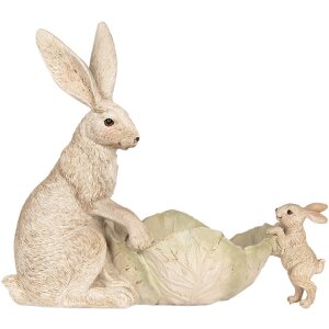 Clayre & Eef 6PR5905 Decoración Conejo con Cuenco 29x14x26 cm