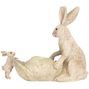 Clayre & Eef 6PR5905 Decoración Conejo con Cuenco 29x14x26 cm