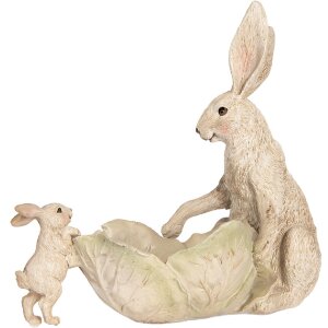 Clayre & Eef 6PR5905 Decoración Conejo con Cuenco 29x14x26 cm