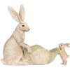 Clayre & Eef 6PR5905 Decoración Conejo con Cuenco 29x14x26 cm