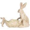 Clayre & Eef 6PR5905 Decoración Conejo con Cuenco 29x14x26 cm