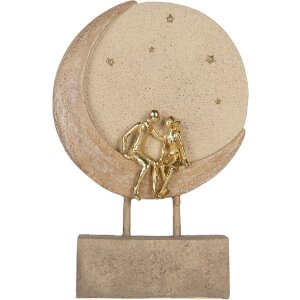Clayre & Eef 6PR5909 Pareja Sentada en Luna 18x5x26 cm Beige Dorado