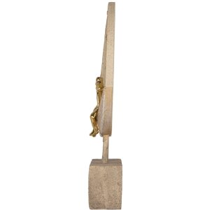 Clayre & Eef 6PR5909 Pareja Sentada en Luna 18x5x26 cm Beige Dorado