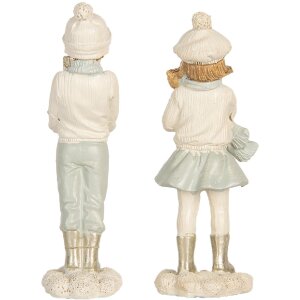 Clayre & Eef 6PR5917 Decoración Infantil 2 piezas 5x4x11 cm Blanco Verde