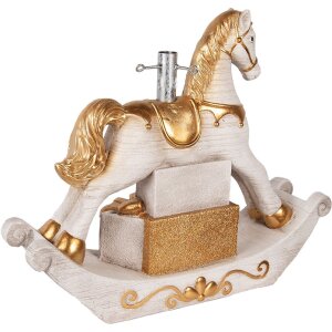 Clayre & Eef 5MG0094 Soporte para árbol de Navidad 73x21x61 cm Blanco-Dorado