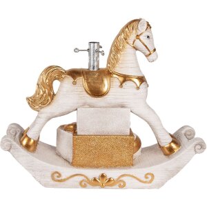 Clayre & Eef 5MG0094 Soporte para árbol de Navidad 73x21x61 cm Blanco-Dorado