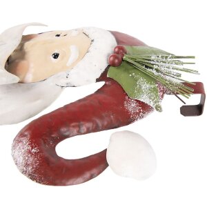 Clayre & Eef 5Y1318 Decoración de Pared Papá Noel 30x10x79 cm Blanco Rojo