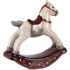 Clayre & Eef 6CE2248 Caballo balancín decorativo Beige-Rojo 11x3x11 cm