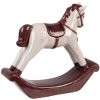 Clayre & Eef 6CE2249 Caballo Balancín Decorativo Beige/Rojo 15x4x14 cm