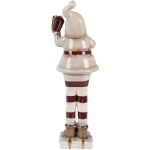 Clayre & Eef 6CE2251 Decoración Papá Noel Beige-Rojo 8x7x23 cm