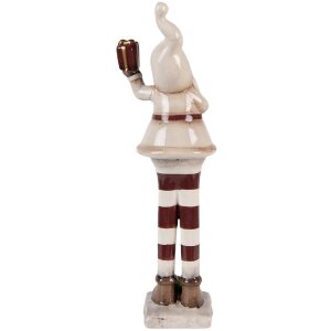 Clayre & Eef 6CE2252 Decoración Papá Noel 9x8x30 cm Beige/Rojo
