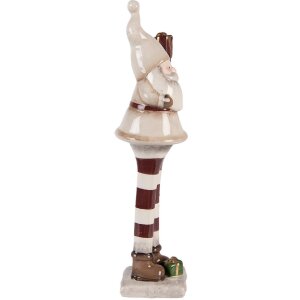 Clayre & Eef 6CE2252 Decoración Papá Noel 9x8x30 cm Beige/Rojo