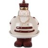Clayre & Eef 6CE2254 Cuenco Decorativo con Tapa Beige Rojo Ø 17x25 cm