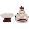 Clayre & Eef 6CE2254 Cuenco Decorativo con Tapa Beige Rojo Ø 17x25 cm