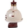 Clayre & Eef 6CE2254 Cuenco Decorativo con Tapa Beige Rojo Ø 17x25 cm