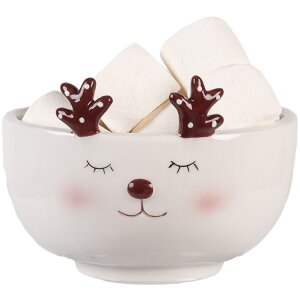 Clayre & Eef 6CE2255 Taza con Platillo Beige Blanco 12x12x18 cm