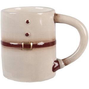 Clayre & Eef 6CE2255 Taza con Platillo Beige Blanco 12x12x18 cm