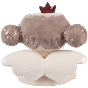 Clayre & Eef 6CE2256 Decoración Maceta 17x14x17 cm Beige-Rojo