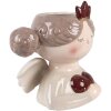 Clayre & Eef 6CE2256 Decoración Maceta 17x14x17 cm Beige-Rojo