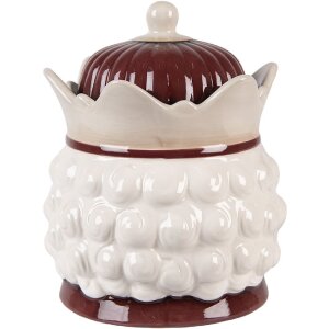 Clayre & Eef 6CE2257 Tarro con tapa Beige-Rojo 16x19 cm