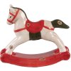 Clayre & Eef 6CE2263 Caballo Balancín Decorativo Beige/Rojo 12x4x11 cm