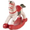 Clayre & Eef 6CE2263 Caballo Balancín Decorativo Beige/Rojo 12x4x11 cm