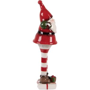 Clayre & Eef 6CE2264 Decoración Papá Noel 7x7x23 cm Rojo/Blanco