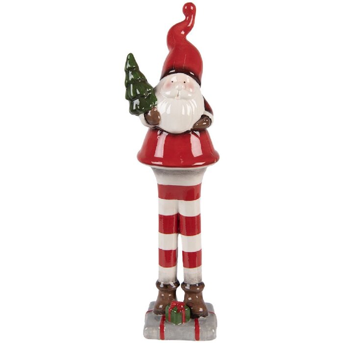 Clayre & Eef 6CE2265 Decoración Papá Noel Rojo Blanco 9x8x30 cm