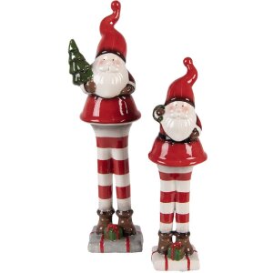 Clayre & Eef 6CE2265 Decoración Papá Noel Rojo Blanco 9x8x30 cm