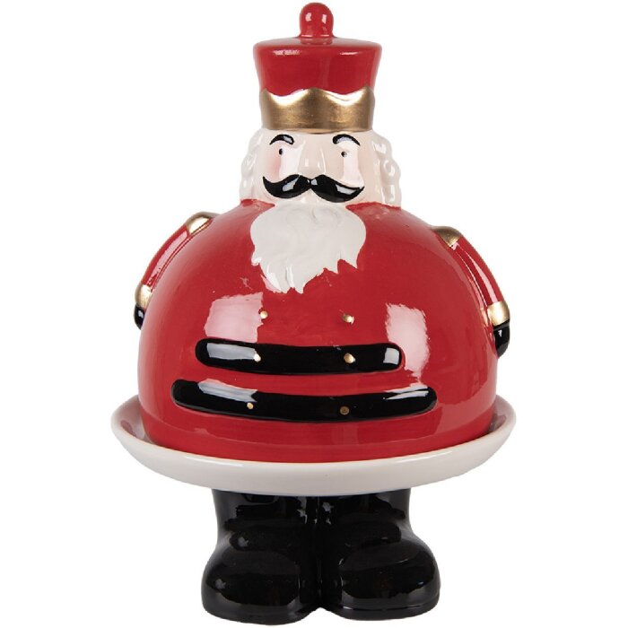 Clayre & Eef 6CE2267 Cuenco decorativo con tapa 17x25 cm rojo