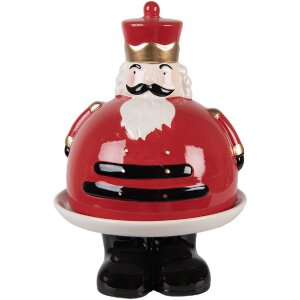 Clayre & Eef 6CE2267 Cuenco decorativo con tapa 17x25 cm rojo