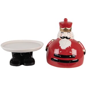 Clayre & Eef 6CE2267 Cuenco decorativo con tapa 17x25 cm rojo