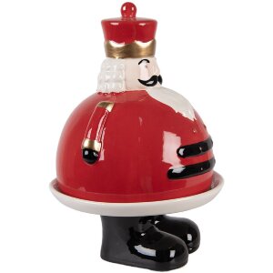 Clayre & Eef 6CE2267 Cuenco decorativo con tapa 17x25 cm rojo