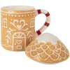 Clayre & Eef 6CEMU0213 Jarra con Tapa Marrón-Blanco 350ml