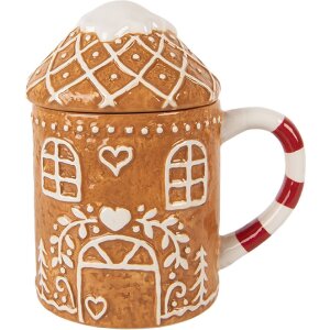 Clayre & Eef 6CEMU0214 Taza con Tapa 450ml 14x10x15cm