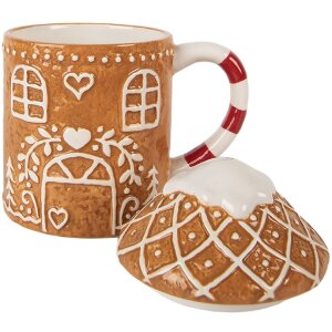 Clayre & Eef 6CEMU0214 Taza con Tapa 450ml 14x10x15cm