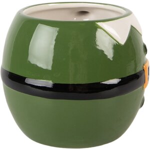 Clayre & Eef 6CEMU0217 Taza 14x11x9 cm Verde/Negro 450 ml
